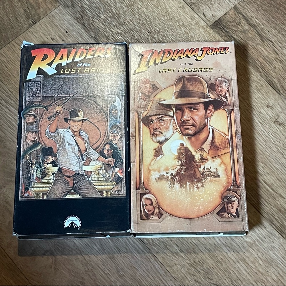 Indiana Jones Raiders & Last Crusade VHS Set – 1981 & 1989 Paramount Slipcases